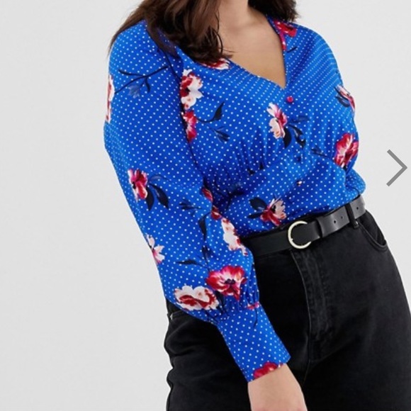 ASOS Curve Tops - NWT Asos button down bodysuit in floral print